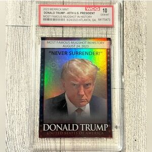 US President Donald Trump Never Surrender Mugshot Limited Edition Collectible